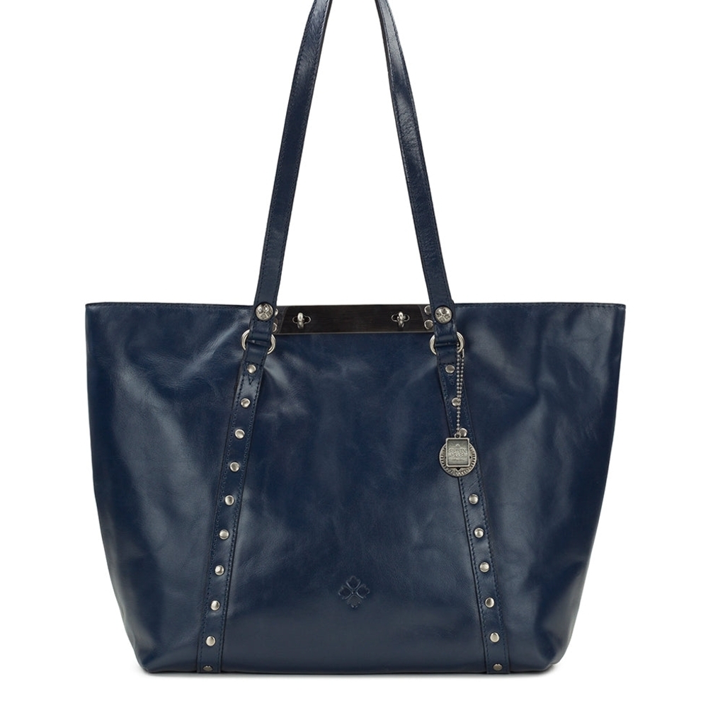 Patricia Nash Navy Leather Studded Tote